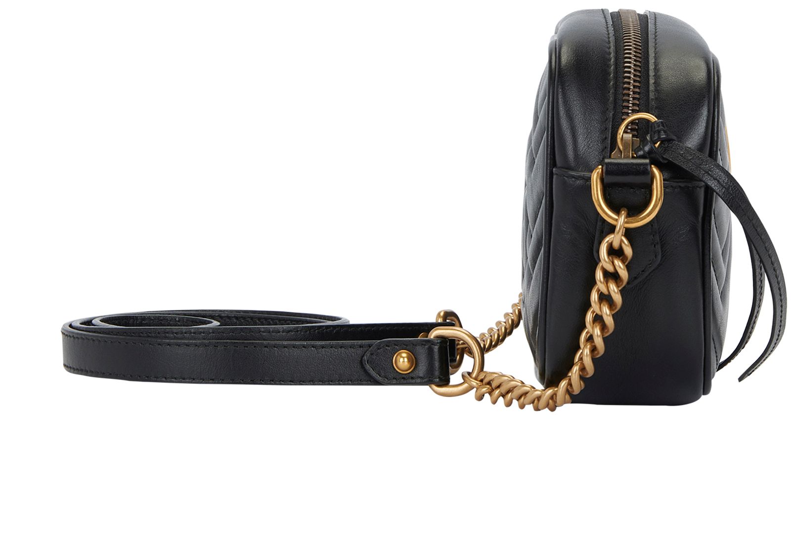Marmont Matelasse Mini Bag, &pound;750, Handbags, Black, Leather, Side view